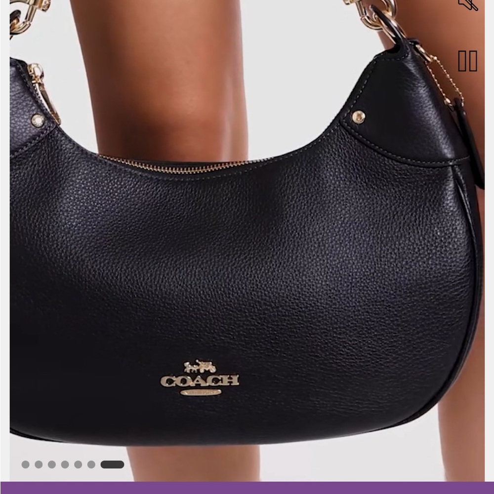Coach Leather Mara Hobo- Black